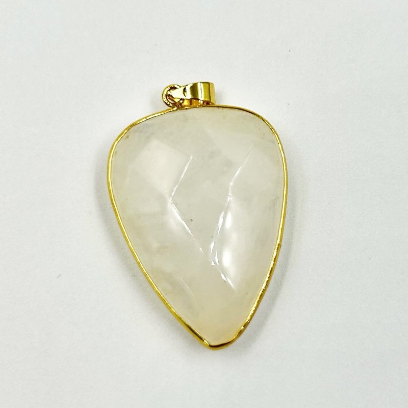 Кулон с горным хрусталем размер 26*39мм цвет золото