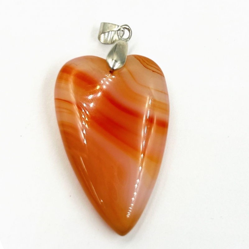 Кулон с сердоликом размер 25*39мм цвет серебро