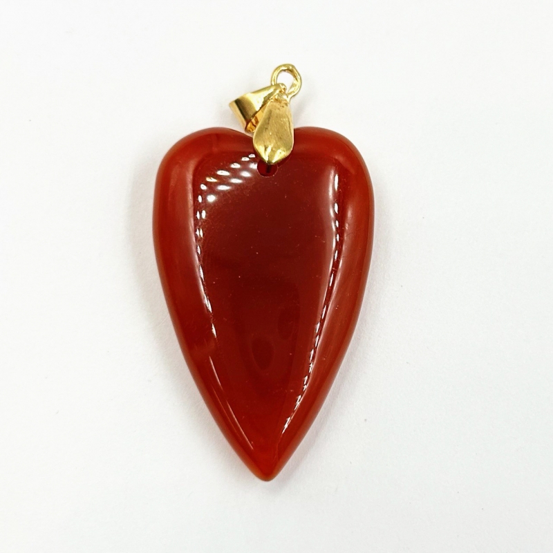 Кулон с сердоликом размер 25*39мм цвет золото