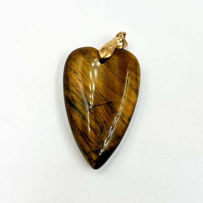 Кулон с тигровым глазом размер 25*39мм цвет золото